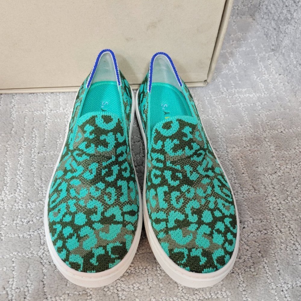 Rothy's The Kids Sneaker Aqua Camo Slip On Shoes Little Kids Size 2 - Picture 7 of 10